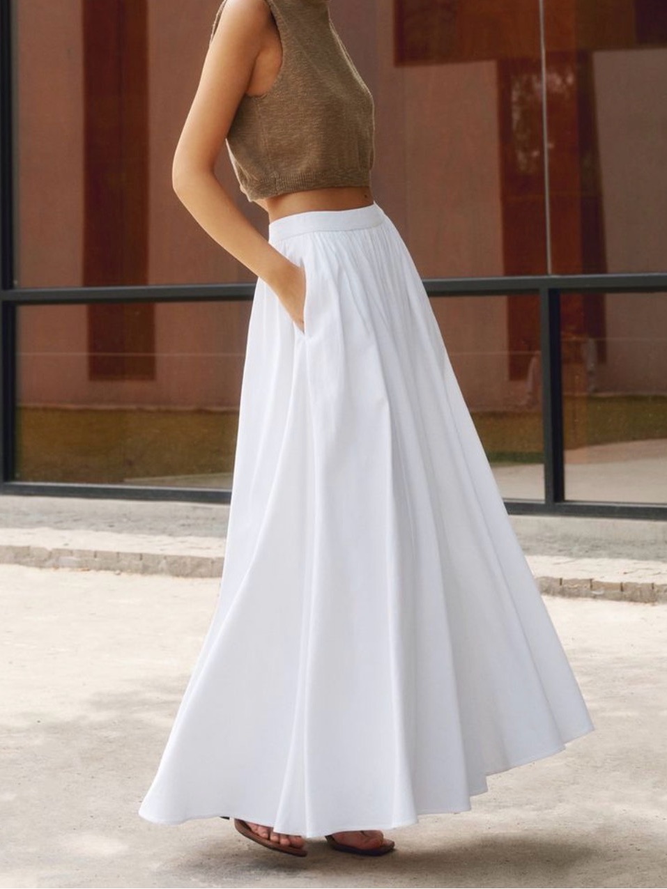 Commense Pleated Maxi Skirt